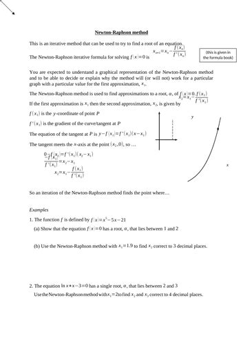 Image result for Newton-Raphson Method Graph a Level