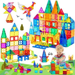 KIPA GAMING MagPlay 60pcs Magnetic Building Tiles & Blocks - Open-Ended ...