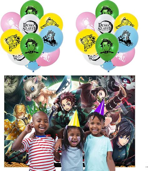 Party Supplies Demon Slayer Birthday Photography Backdrop Kimetsu no ...
