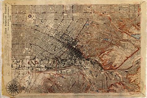 Maxwell Dickson MapLosAngeles-16x20"Map Los Angeles 1926" Antique Old ...