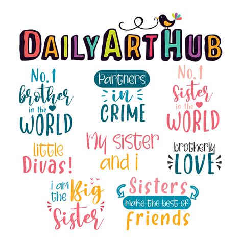 Brothers and Sisters Love Clip Art Set – Daily Art Hub // Graphics ...