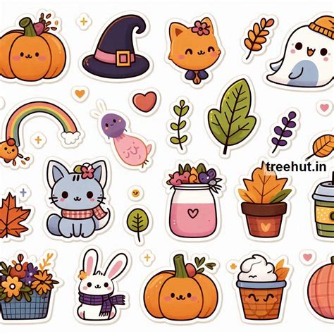 Cute Printable Fall Stickers and 95 Craft Ideas with Fall Stickers