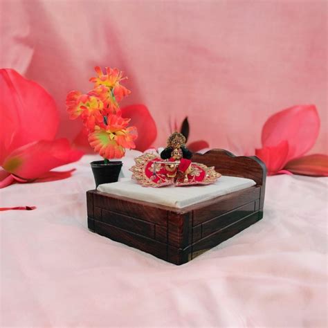 Knite Craft Sheesham Wood Kanha Ji Bed for Pooja Ghar Temple for Home ...