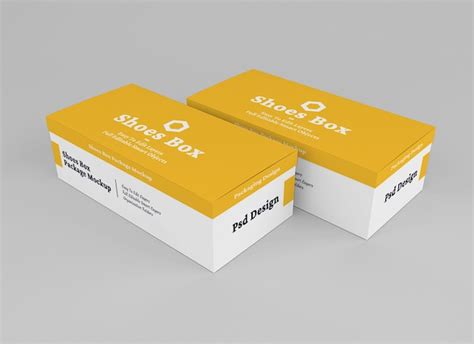 Premium PSD | Shoes box mockup design isolated