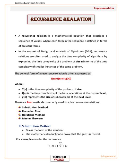 Image result for What Is Recurrence Relation
