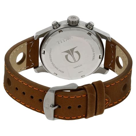 Buy Online Titan Chronograph Brown Dial Leather Strap watch for Men ...