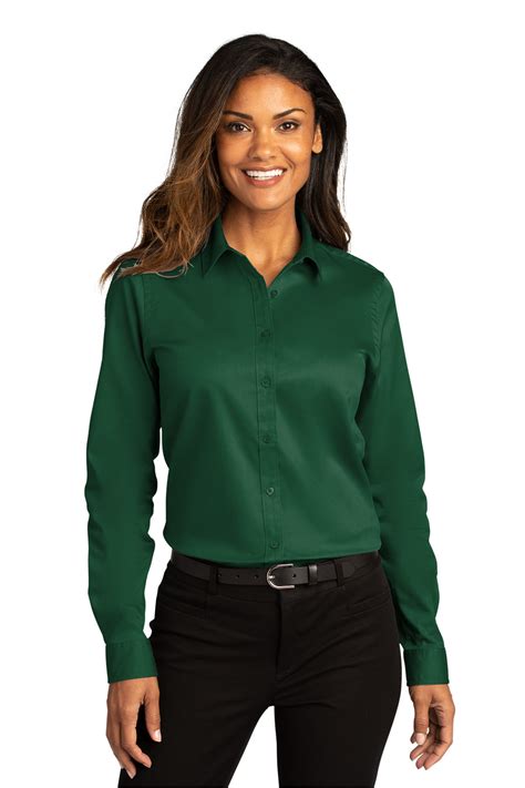 Port Authority Women's Long Sleeve SuperPro React | Product | SanMar