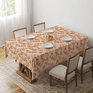 Buy HOME COLORS.IN Cotton Diverse Seamless Leaves Pattern 4 Seater ...