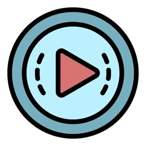 Wiedergabe-Knopf-Symbol Umriss Wiedergabesymbol-Vektor-Symbonfarbe ...