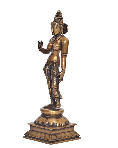 Brass Devi Uma Parvati Statue Hindu Goddess Parvati Idol for Home Temp ...