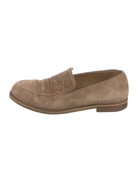 Di Bianco Suede Dress Loafers - Brown Loafers, Shoes - DIB20290 | The ...