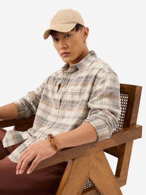 Buy The Souled Store Plaid Yellow Black Blue Men Relaxed Shirt Online