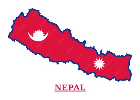 Premium Vector | Nepal National Flag Map Design, Illustration Of Nepal Country Flag Inside The Map