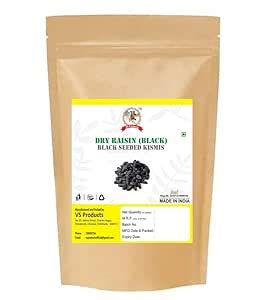 VS Products Black kismis Seeded, 450g, Dried kali Draksh, Black Raisins ...