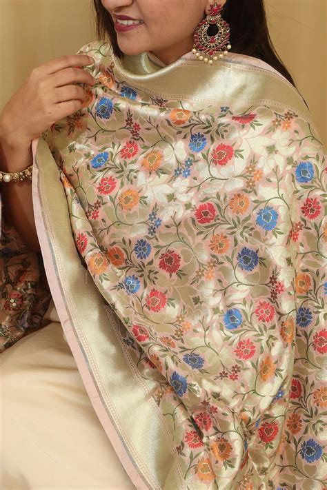 Opulent Pink Banarasi Silk Dupatta
