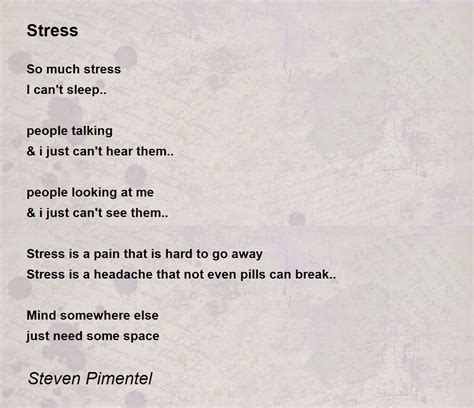 Poem For Friends With Stress