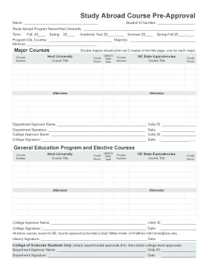 Fillable Online studyabroad ncsu Course-Approval bFormb - Study Abroad ...
