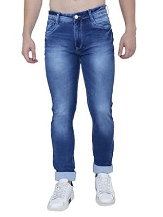 Buy Awack Light Blue Cloud Color Washed Regular Fit Mid Waist Medium ...