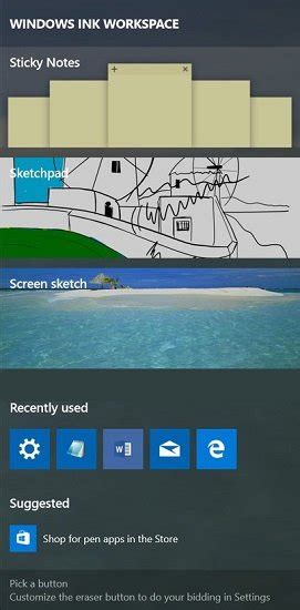Image result for Windows Ink Workspace Bar