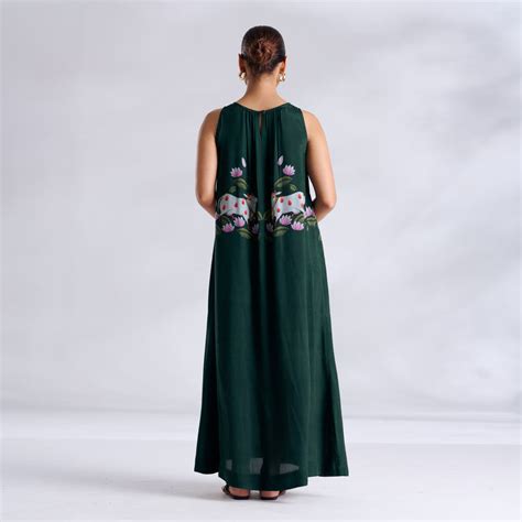 Buy Surbhi Shantoon Maxi Dress - Emerald Green | Rustorange