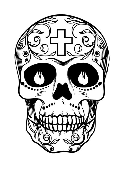 Calavera De Azúcar Normal para colorear, imprimir e dibujar – ColoringLib