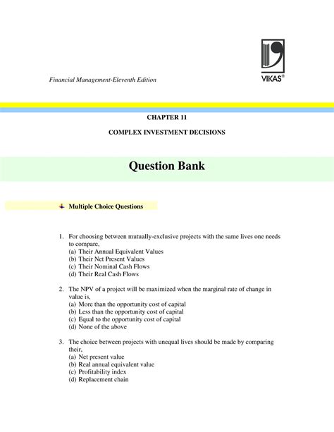 Capial Budgeting Notes - Financial Management-Eleventh Edition CHAPTER ...
