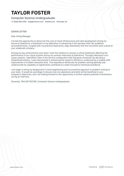 6 Professional Undergraduate Cover Letter Examples and Template for ...