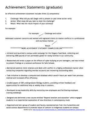Fillable Online Achievement Statements - VITAE Essential Skills Fax ...