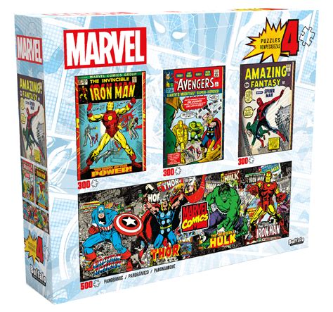4 X 1 Multipack - Marvel Comics 300 & 500 Piece Jigsaw Puzzles