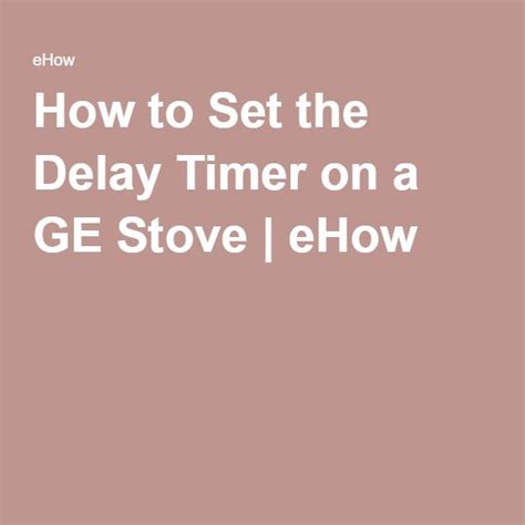 How to Set a GE Basic Timer 的图像结果