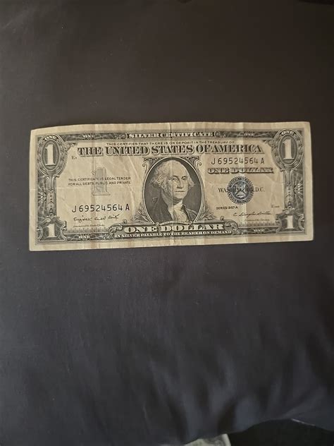 1957A One Dollar Circulated Silver Certificate Note - $1 Bill #J ...