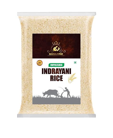 Mahalaxmi-Unpolished Indrayani Rice - 5kg | Premium Aromatic Rice | 100 ...