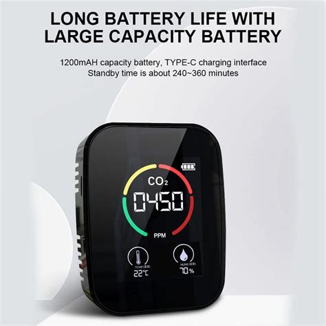 Buy Monitor CO2 Monitor CO2 Meter Indoor Temperature and Relative ...