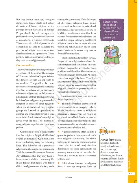 Gender Religion And Caste - NCERT Book of Class 10 Democratic Politics II