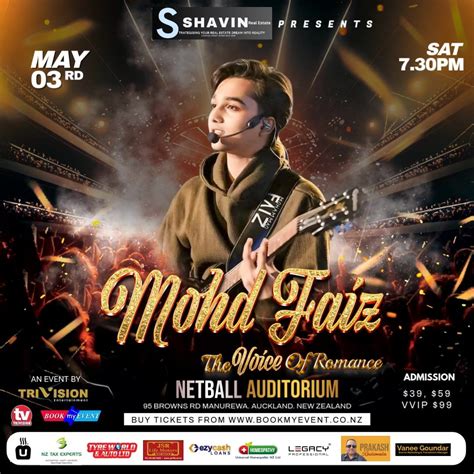 The Voice of Romance – Mohammed Faiz LIVE in Concert!, Netball Manurewa ...