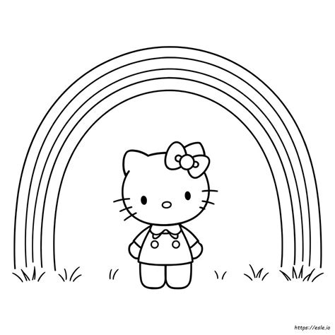 Hello Kitty Arcoíris Para Colorear