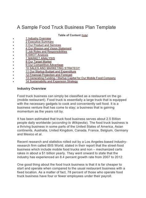 Food Truck Business Proposal Template