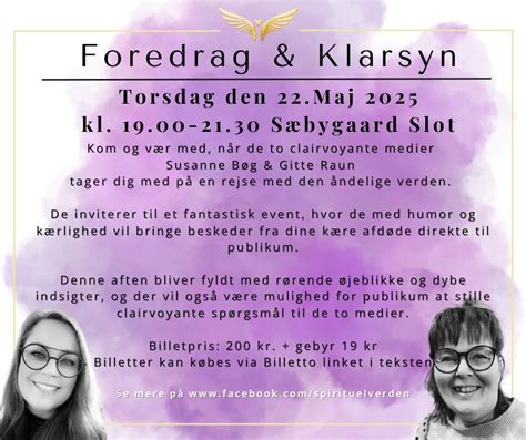 Foredrag & Klarsynsdemonstration, Sæbygaard Slot, Frederikshavn, 22 May ...