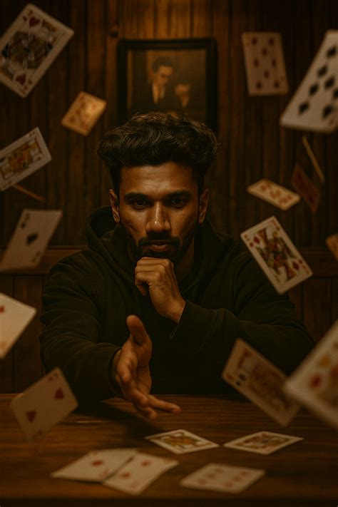 A cinematic portrait of a man playing with cards | Creative self ...