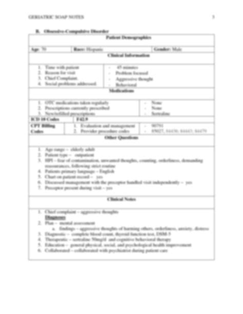 Image result for Example of Comprehensive Geriatric Soap Note