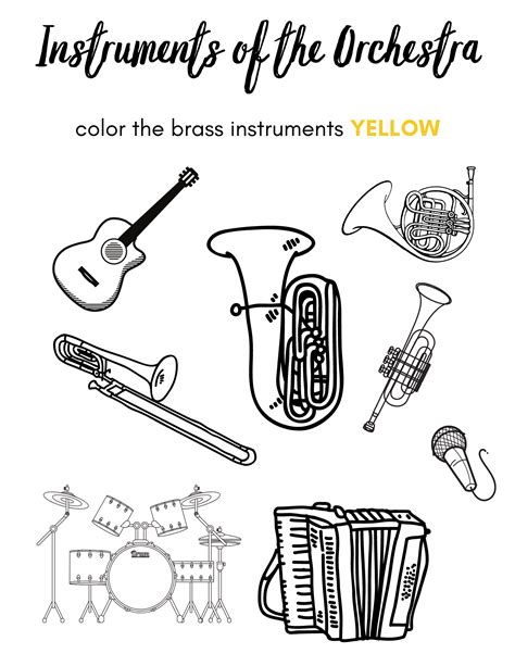 Brass Family Instruments Coloring Pages