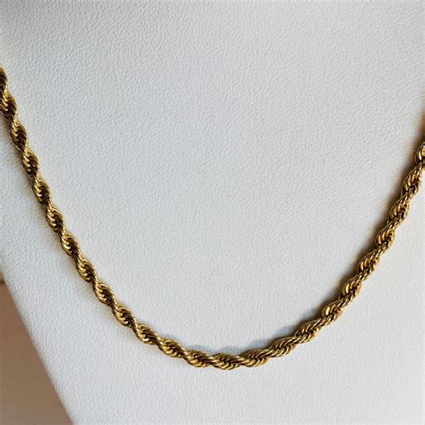 AMERICAN SHOWCASE Gold Tone Rope Chain Necklace and Bracelet | Etsy