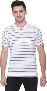 GODFREY Striped Men Polo Neck White T-Shirt - Buy GODFREY Striped Men ...