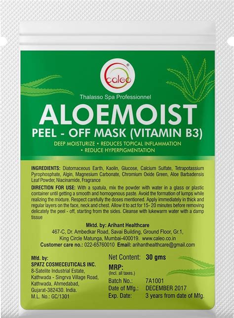Buy Aloemoist Peel of Mask (Vitamin B3) with Deep Moisturize,reduce ...
