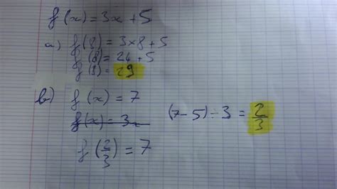 Ex 1 On donne f(x) = 3x + 5. a. Calcule l'image de 8 par la fonction f ...