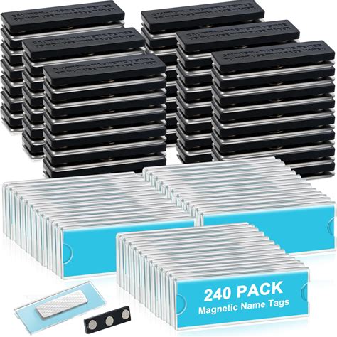 Name Badge Magnets Kit Acrylic Magnetic Name Tag Holders Magnetic Name ...