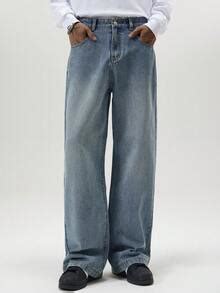 1pc Men's Loose Baggy Jeans, Casual Street Style Washed Denim Pants for ...