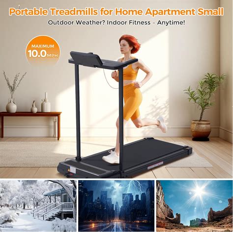 Potupus Folding Walking Pad Treadmill with Handle Bar, 3.5HP India | Ubuy