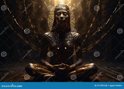 Yoga Aura Peace Zen Silhouette Pose Meditation Spiritual Chakra Energy. Generative AI. Stock ...