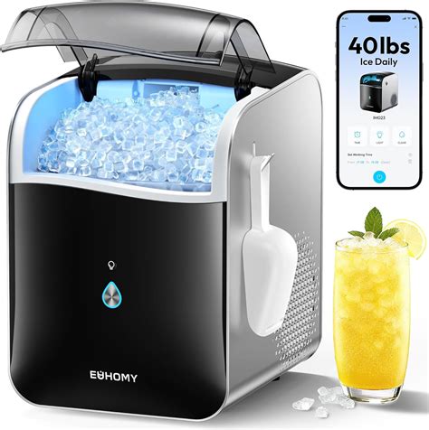 Amazon.com: EUHOMY Smart Nugget Ice Maker Countertop, Pebble Ice Maker ...